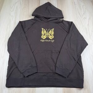 Needles Mens Brown Girls Don't Cry Collaboration Butterfly Graphic Hoodie XL
